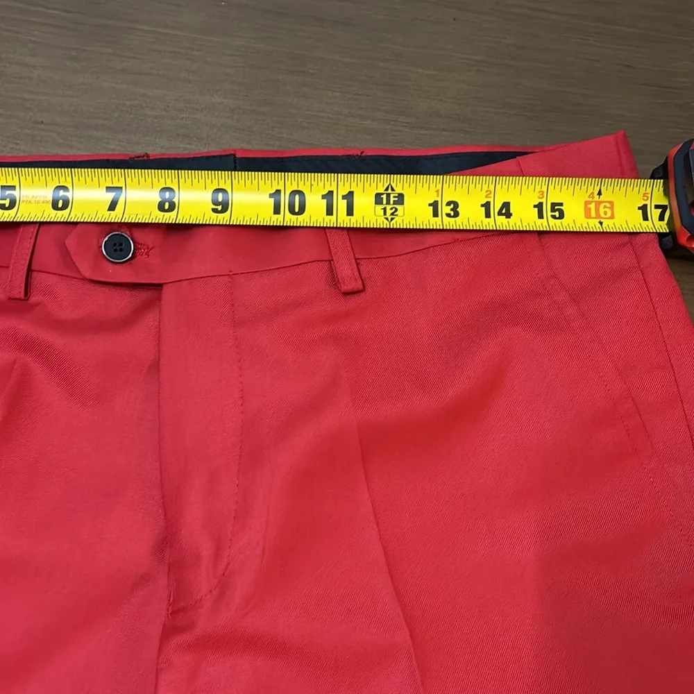 YFFUSHI Slim Fit Two Piece One Button Suit Red, With THAI SILK Shirt Like New - Picture 14 of 15